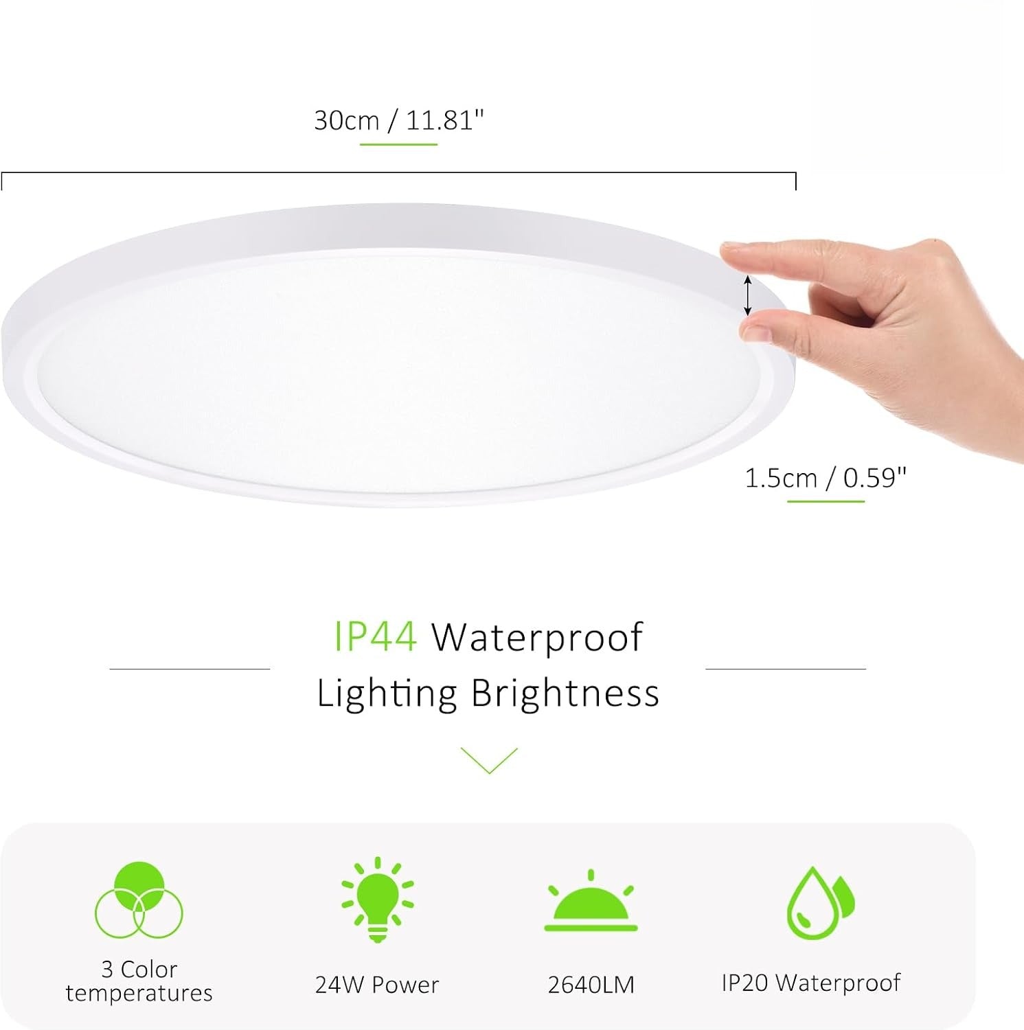 Thin 3CCT White LED Ceiling Lights 4‑Pack