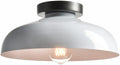 Industrial White Semi‑Flush Ceiling Light