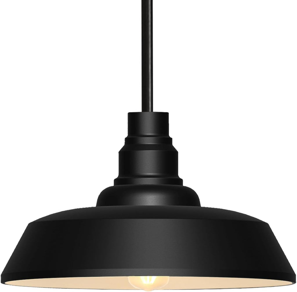 Large Black Farmhouse Dome Pendant Light