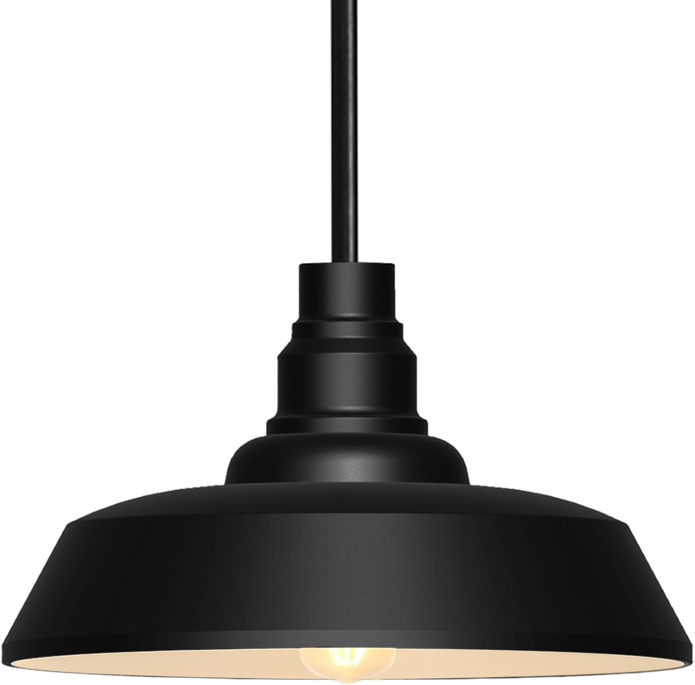 Large Black Farmhouse Dome Pendant Light