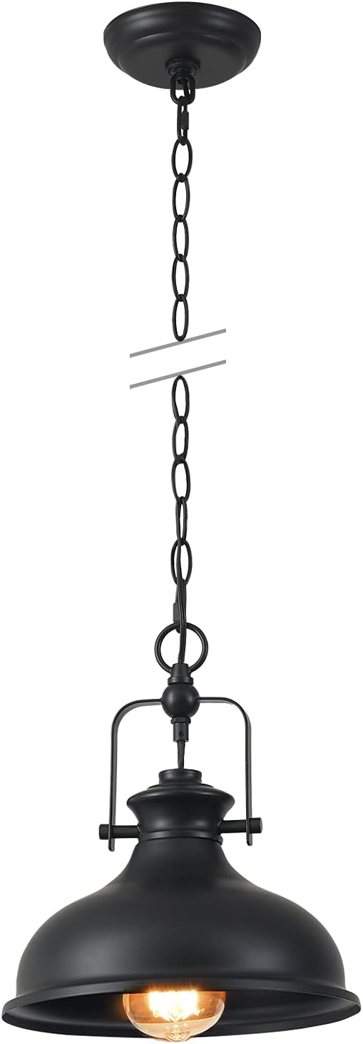 Black Vintage Industrial Dome Pendant Light