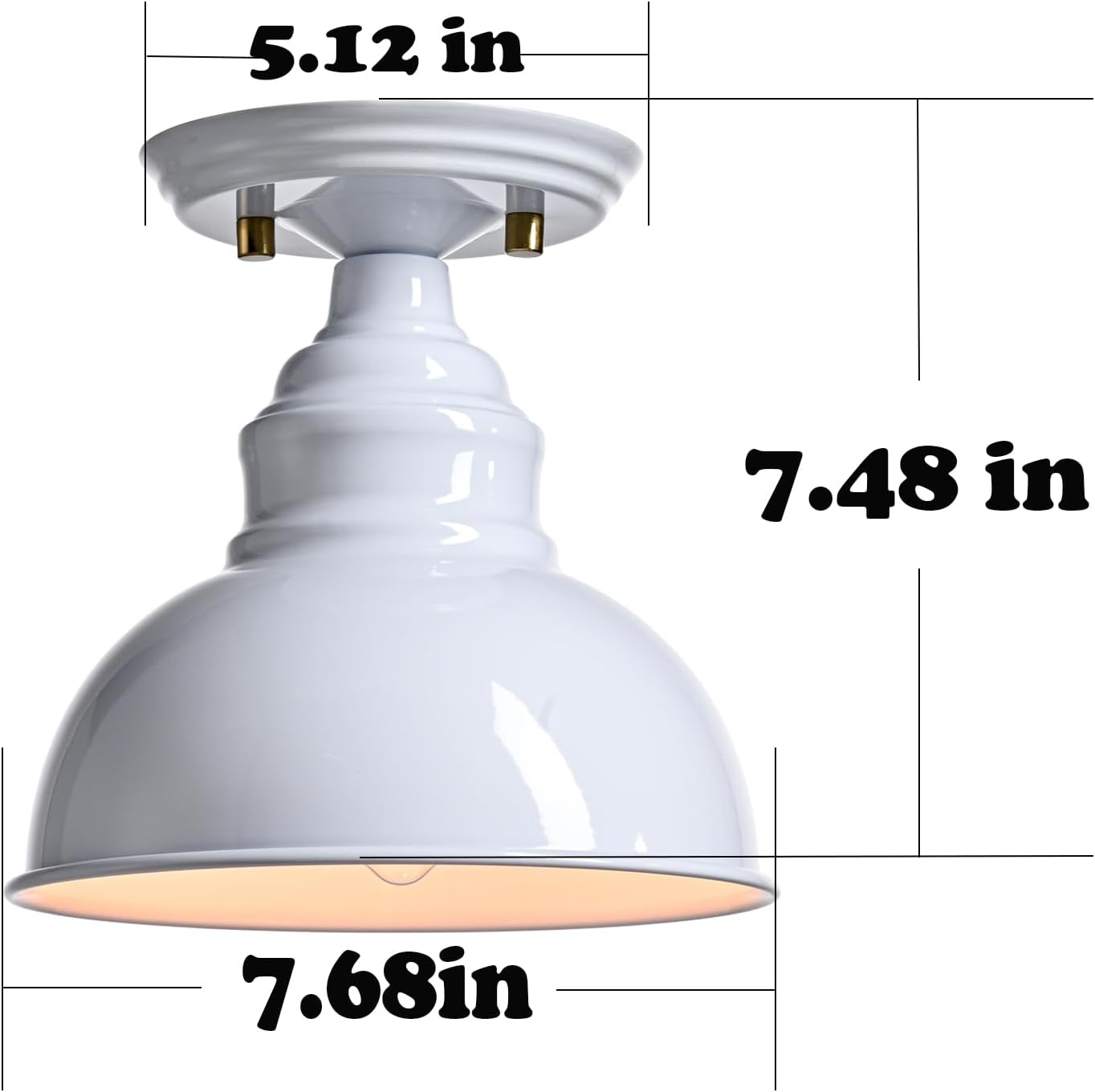 Industrial White Dome‑Shade Ceiling Light