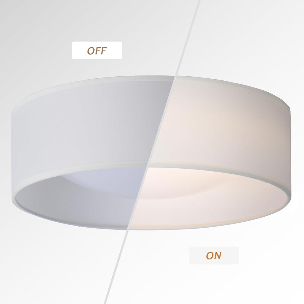 Modern Linen‑Drum LED Ceiling Light