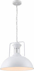 White Industrial Dome Pendant Light Fixture