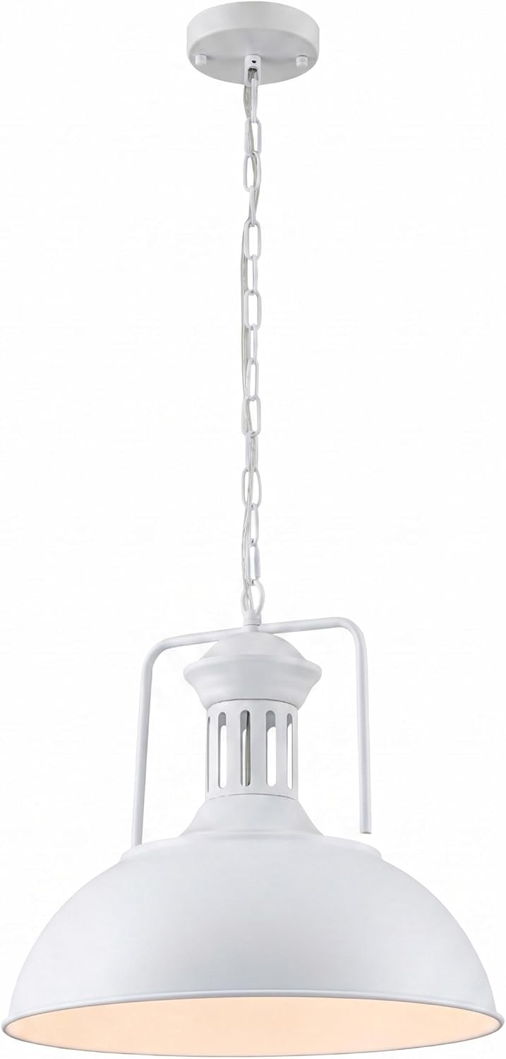 White Industrial Dome Pendant Light Fixture