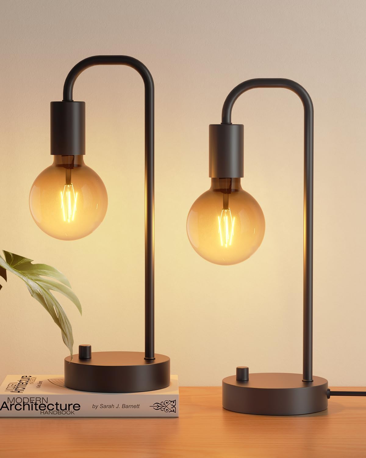 Dimmable Industrial Bedside Lamp Set