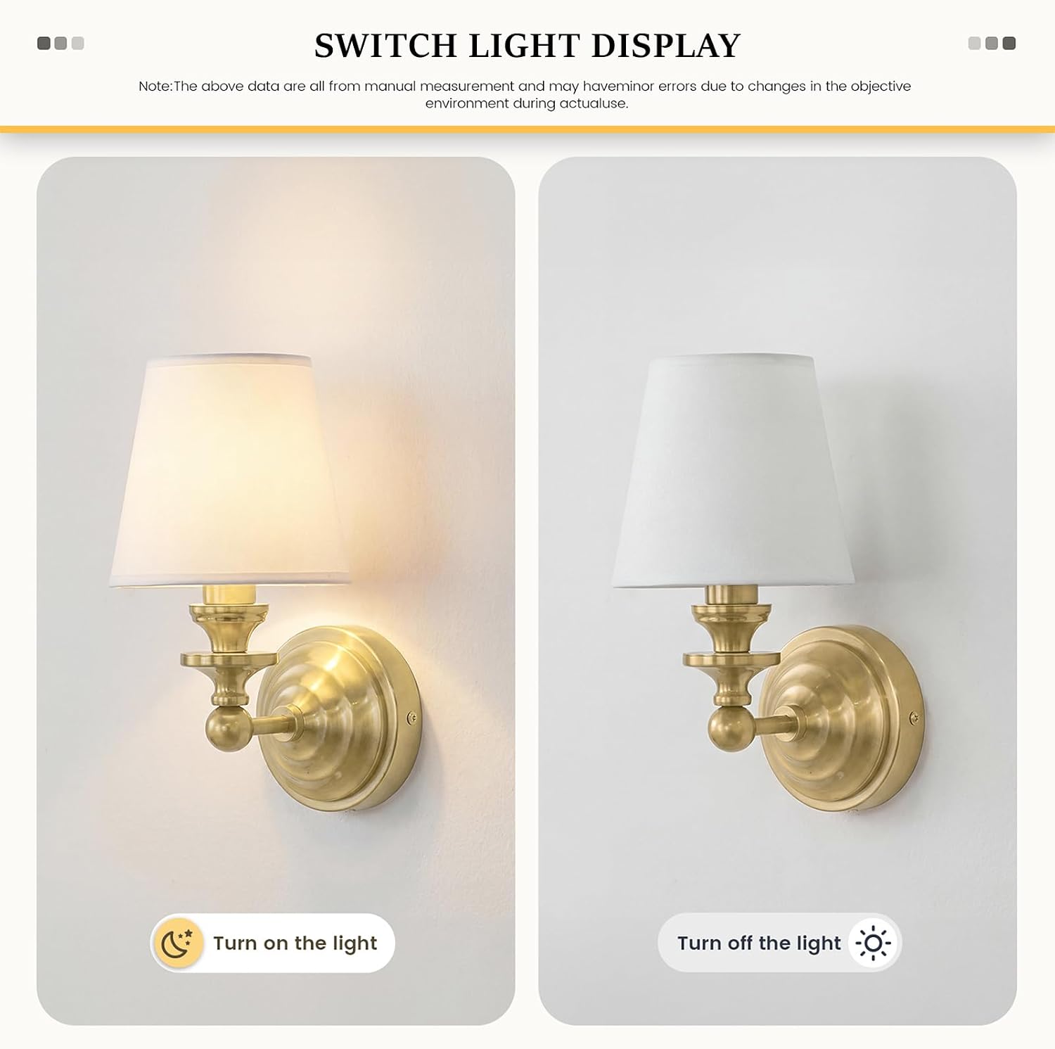 Brass Linen‑Shade Indoor Wall Sconce