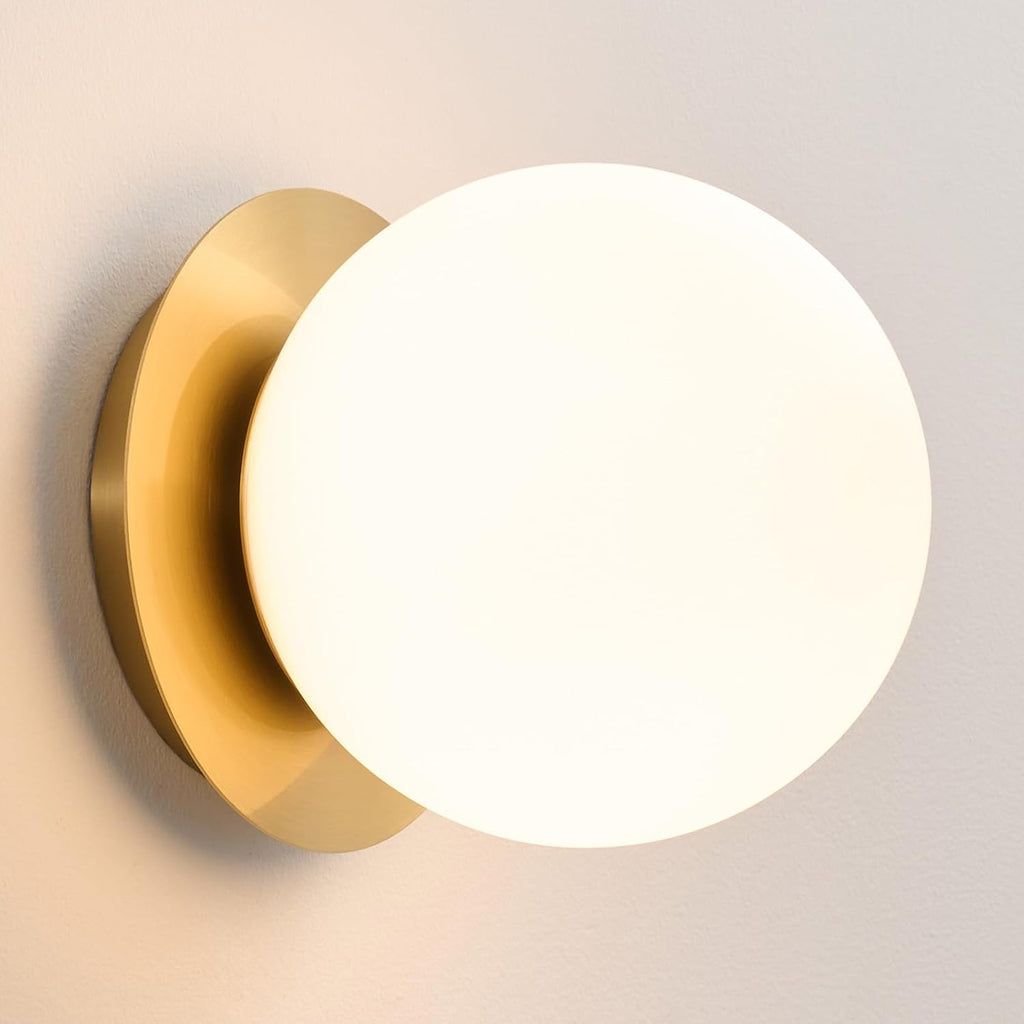 Mid‑Century Modern Brass Globe Wall Sconce
