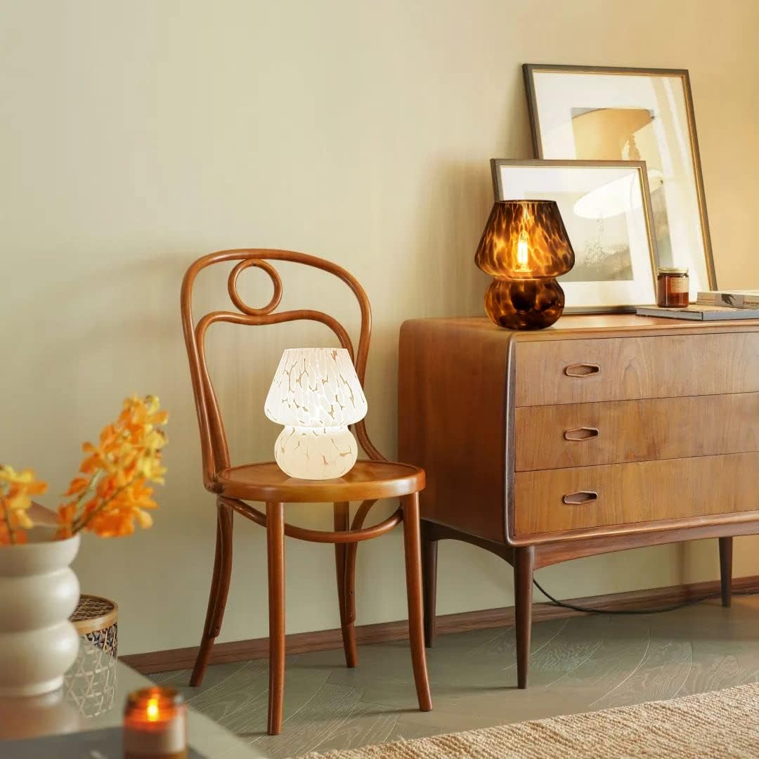Vintage Dimmable Mushroom Table Lamp Set