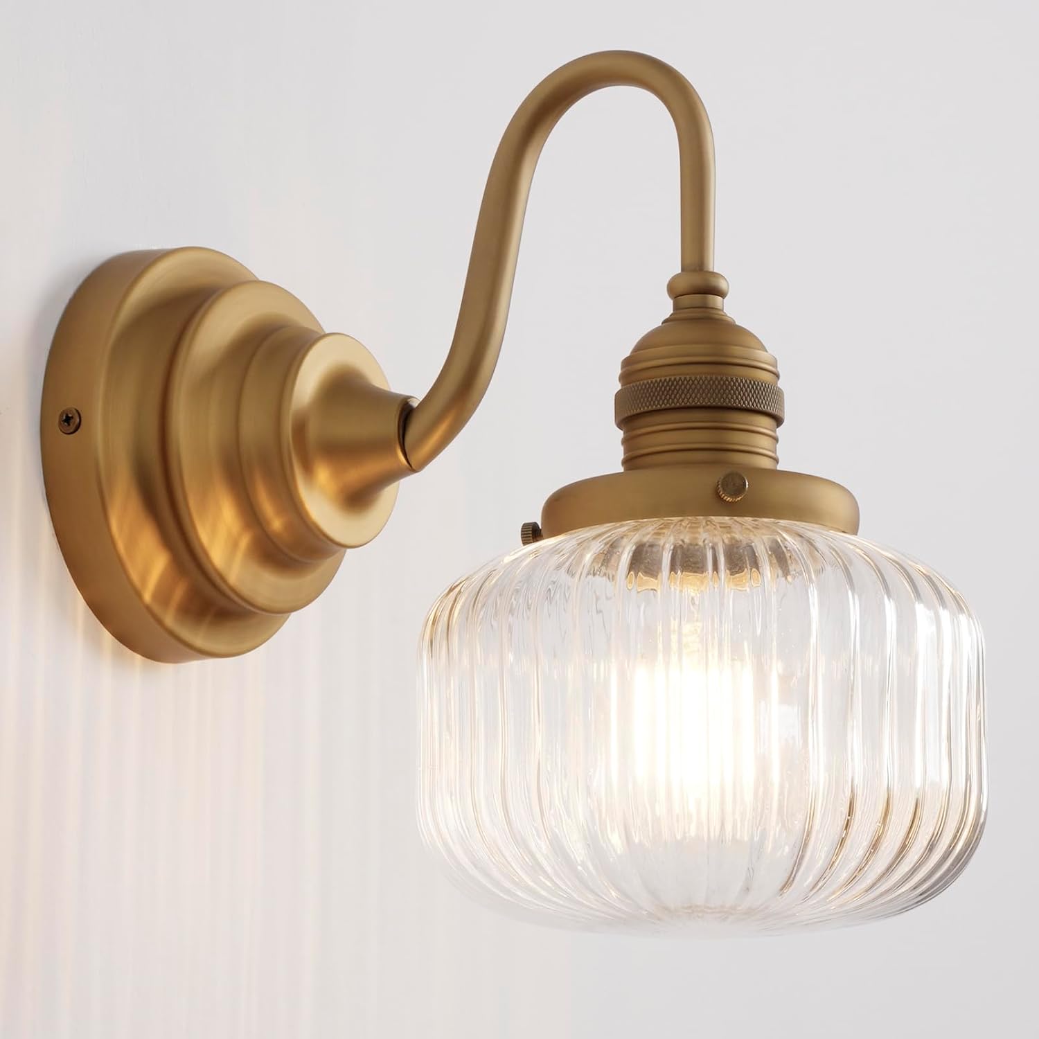 Vintage Brass Gold Bathroom Wall Sconce