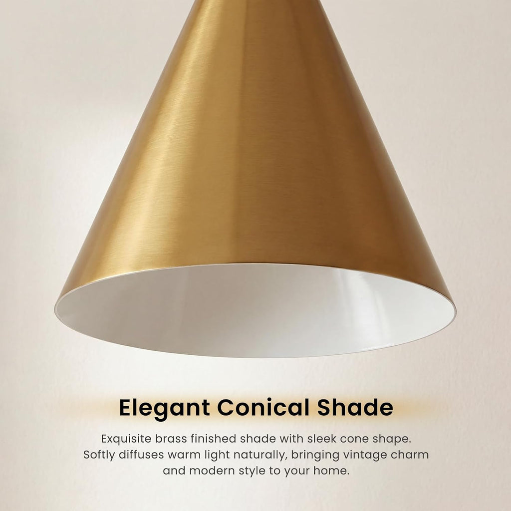 Vintage Brass Conical Metal Wall Sconce