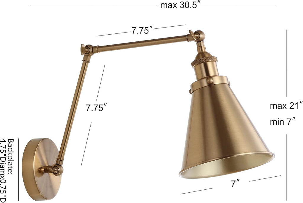 Brass Gold Indoor Wall Sconce Light