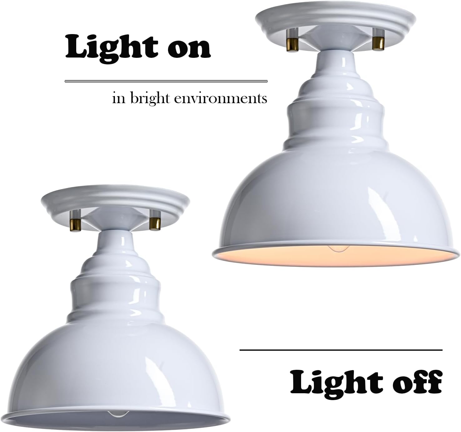 Industrial White Dome‑Shade Ceiling Light