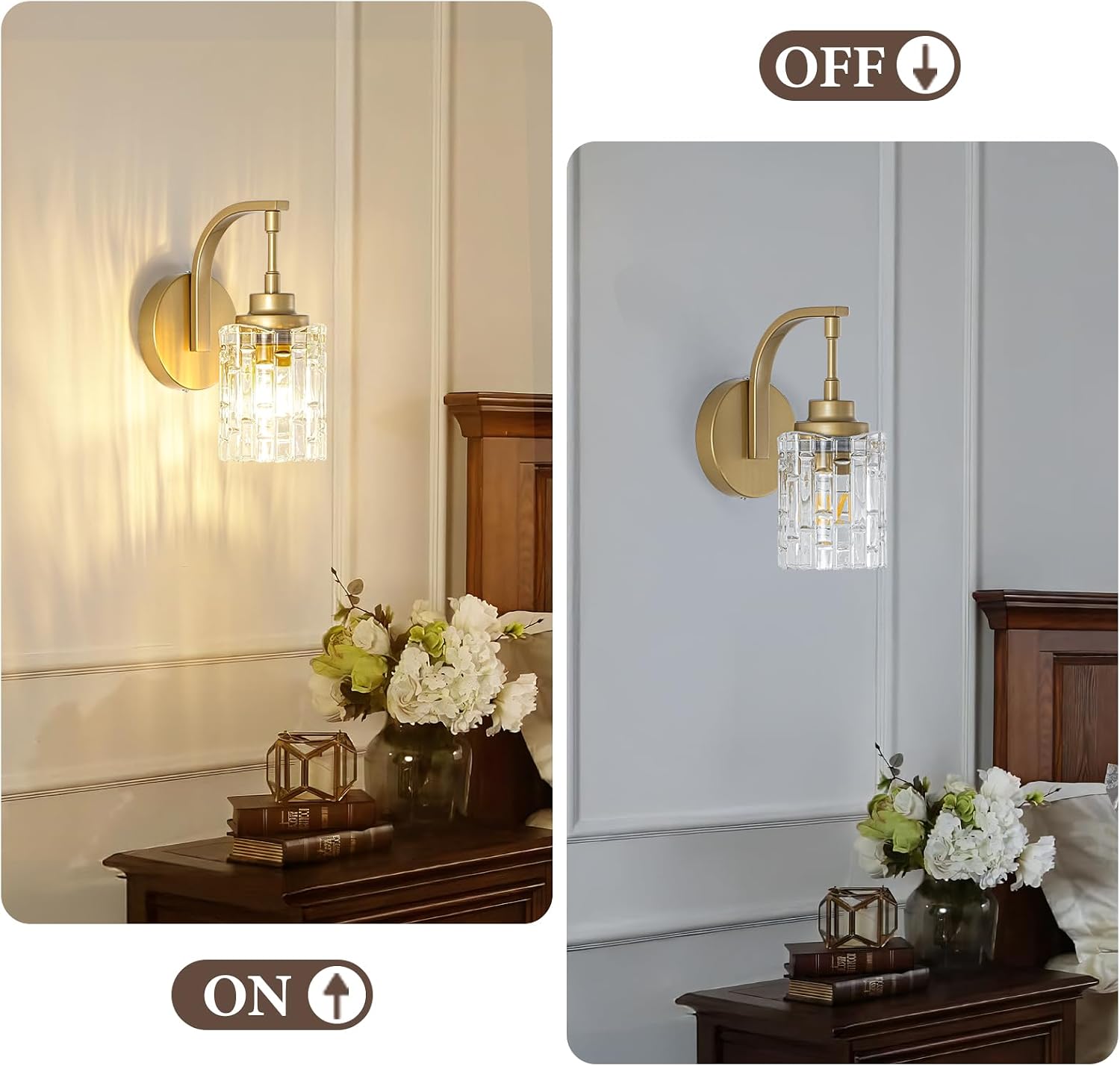 Vintage Brass Gold Bathroom Wall Sconce