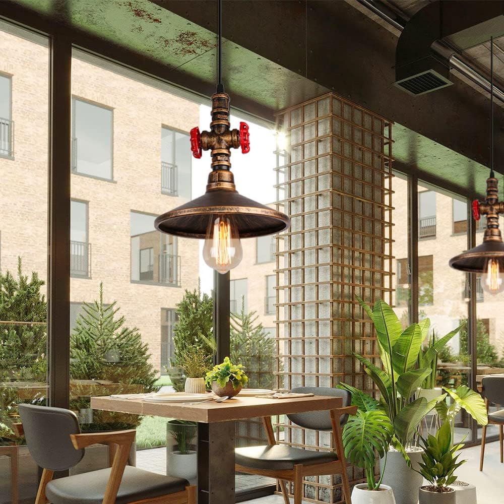 Bronze Steampunk Industrial Pipe Pendant Light