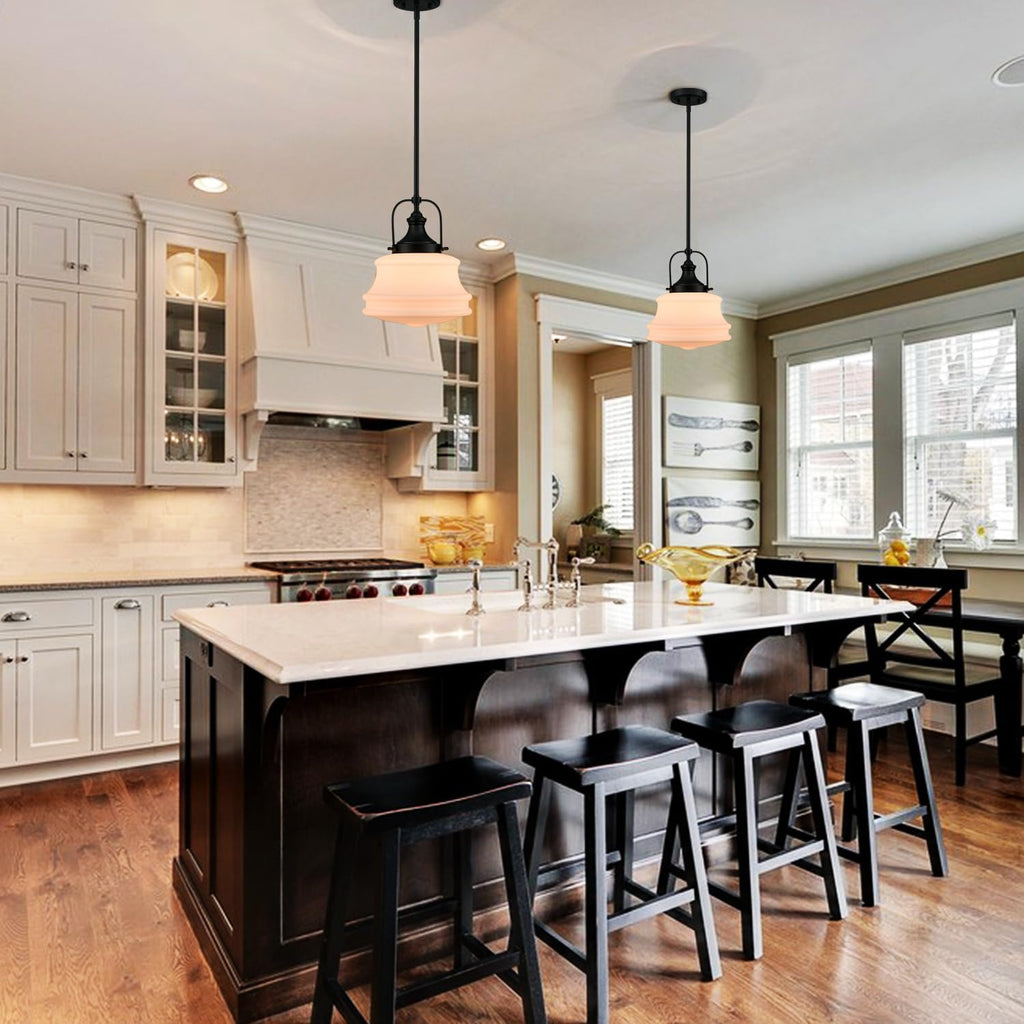 Black Industrial Schoolhouse Pendant Light