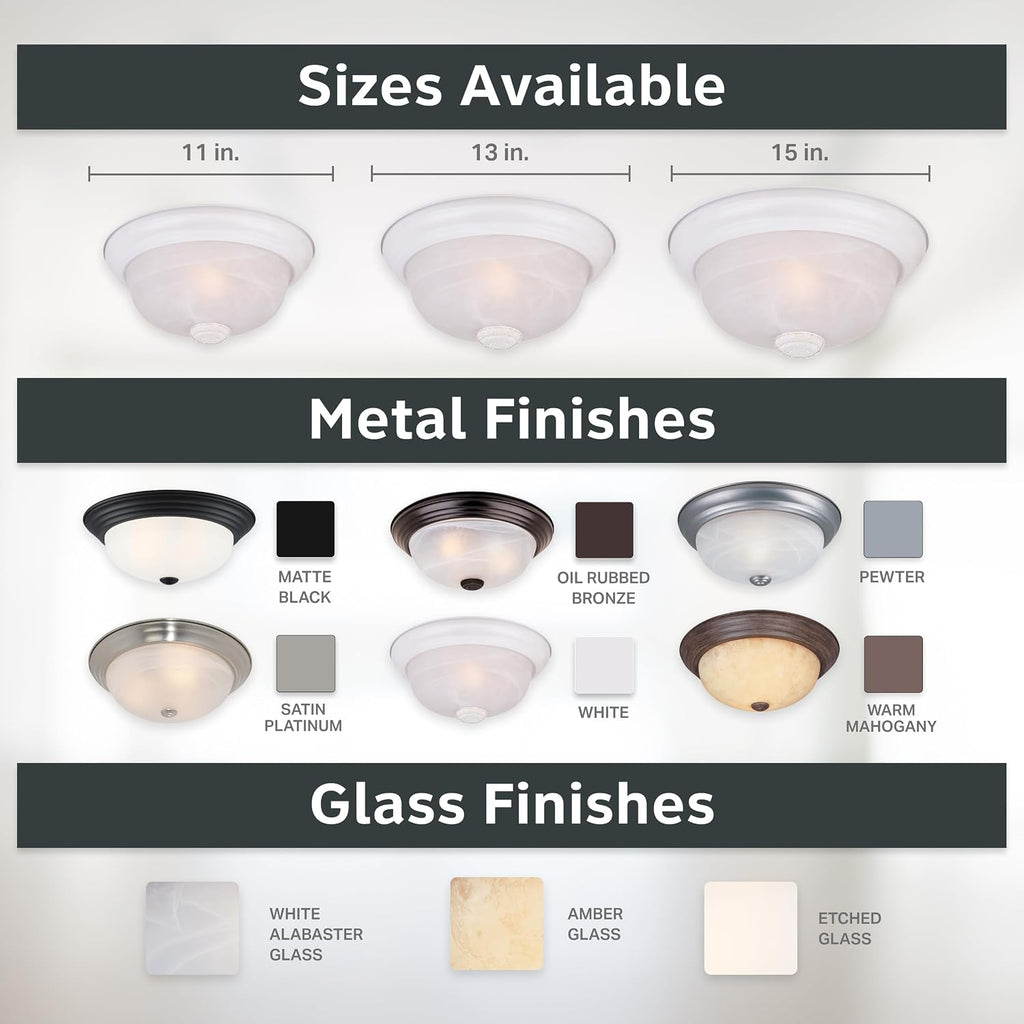 White 2‑Light Flush‑Mount Ceiling Light