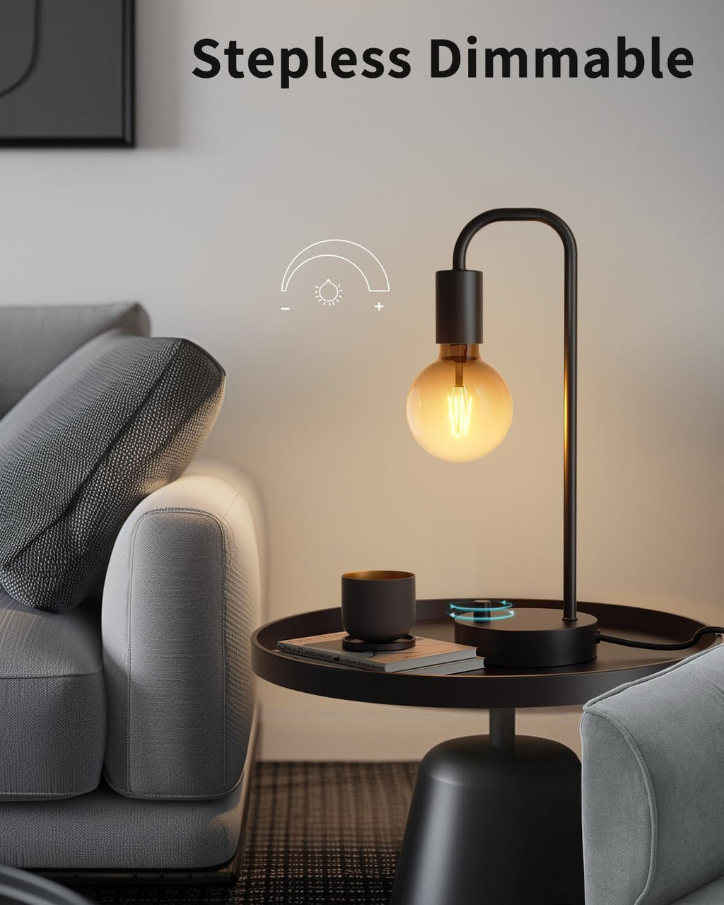 Dimmable Industrial Bedside Lamp Set