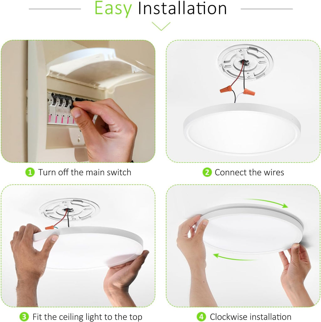 Thin 3CCT White LED Ceiling Lights 4‑Pack