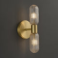 Brushed‑Brass Double‑Glass Wall Sconce