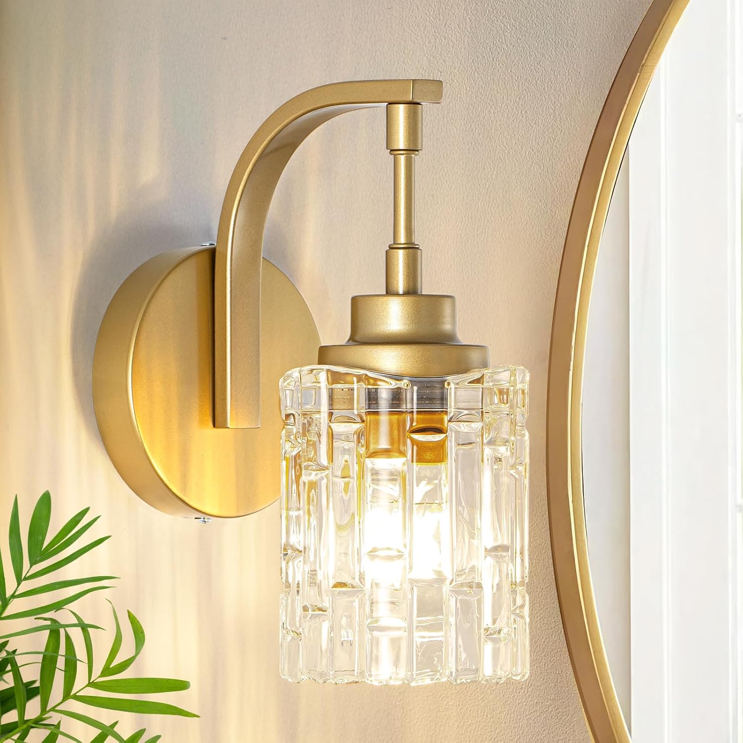 Vintage Brass Gold Bathroom Wall Sconce