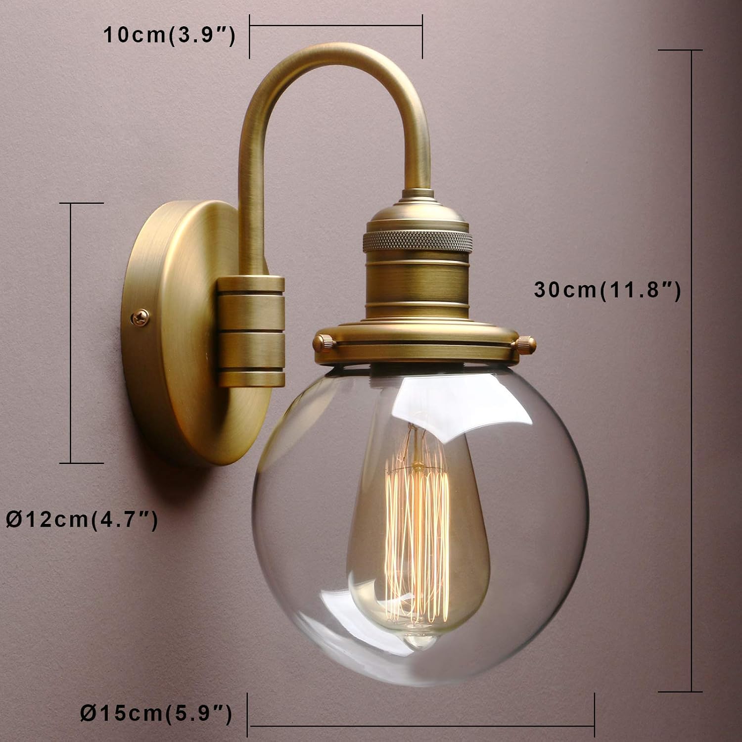 Modern Vintage Brass Indoor Wall Sconce