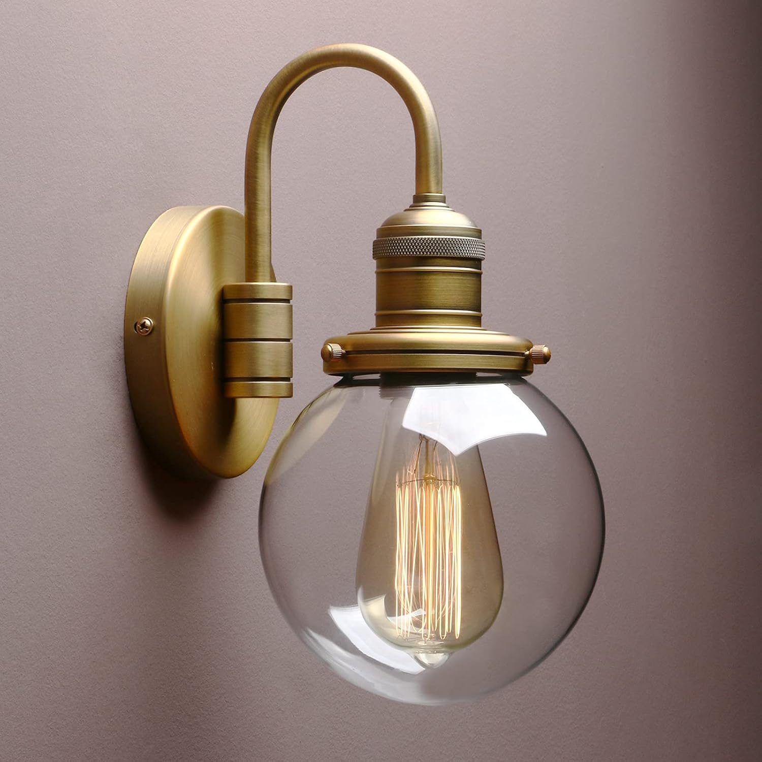 Modern Vintage Brass Indoor Wall Sconce
