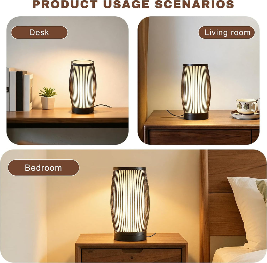 Boho Small Bedside Table Lamp Set