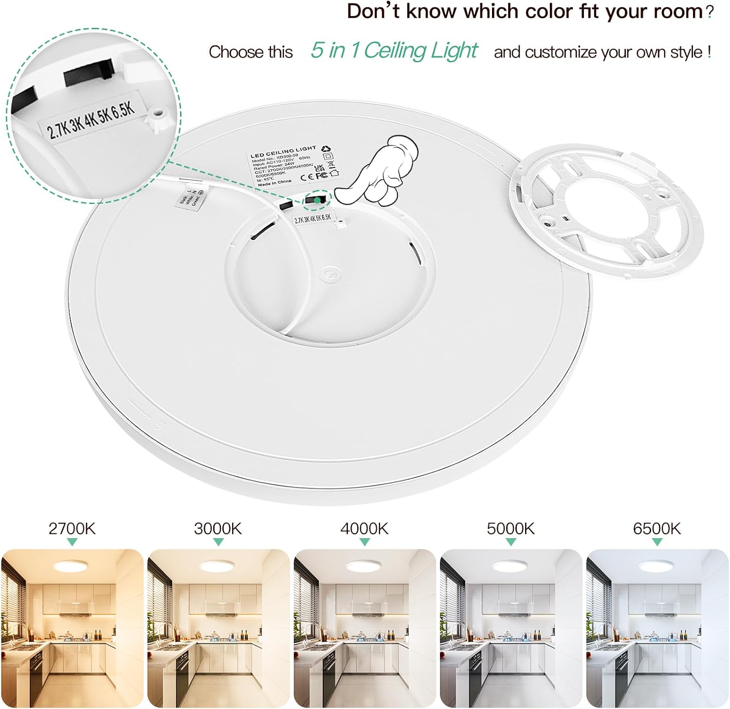 Dimmable Modern LED Ceiling Light Fixture