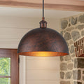 Rustic Metal Dome Industrial Pendant Light