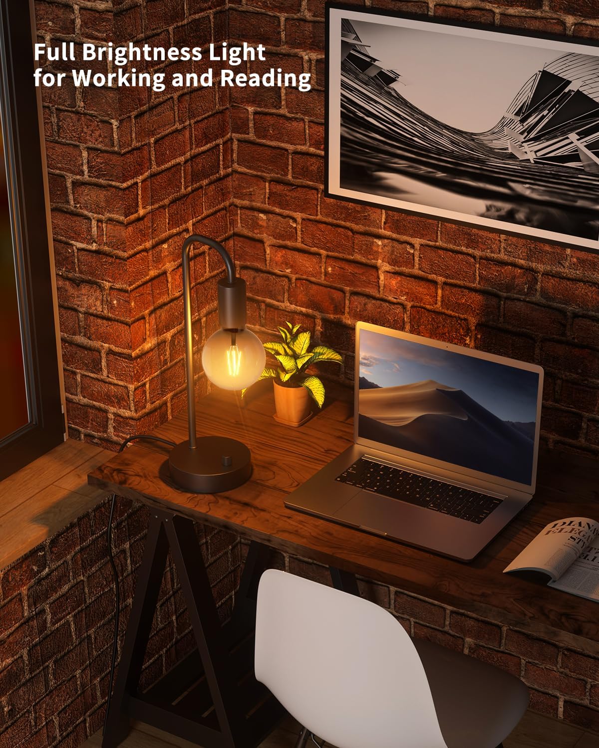 Dimmable Industrial Bedside Lamp Set