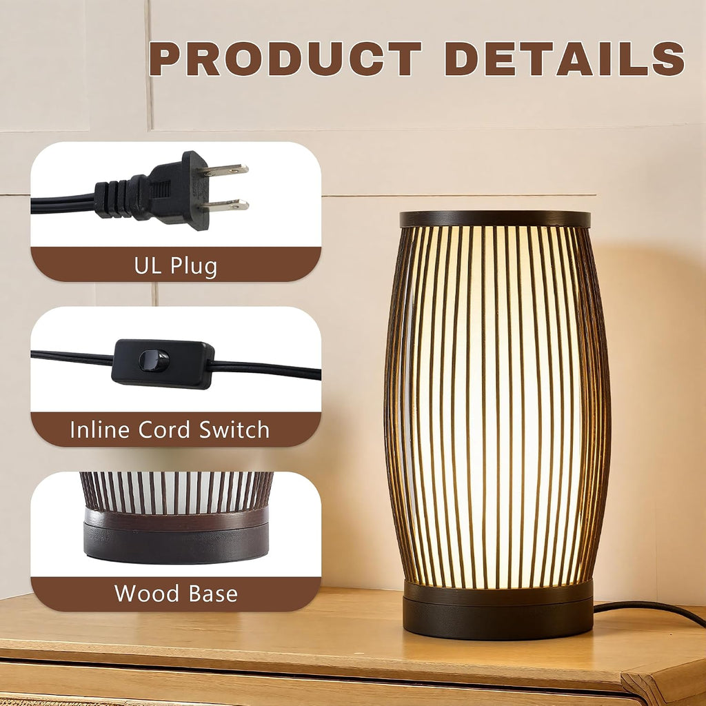 Boho Small Bedside Table Lamp Set