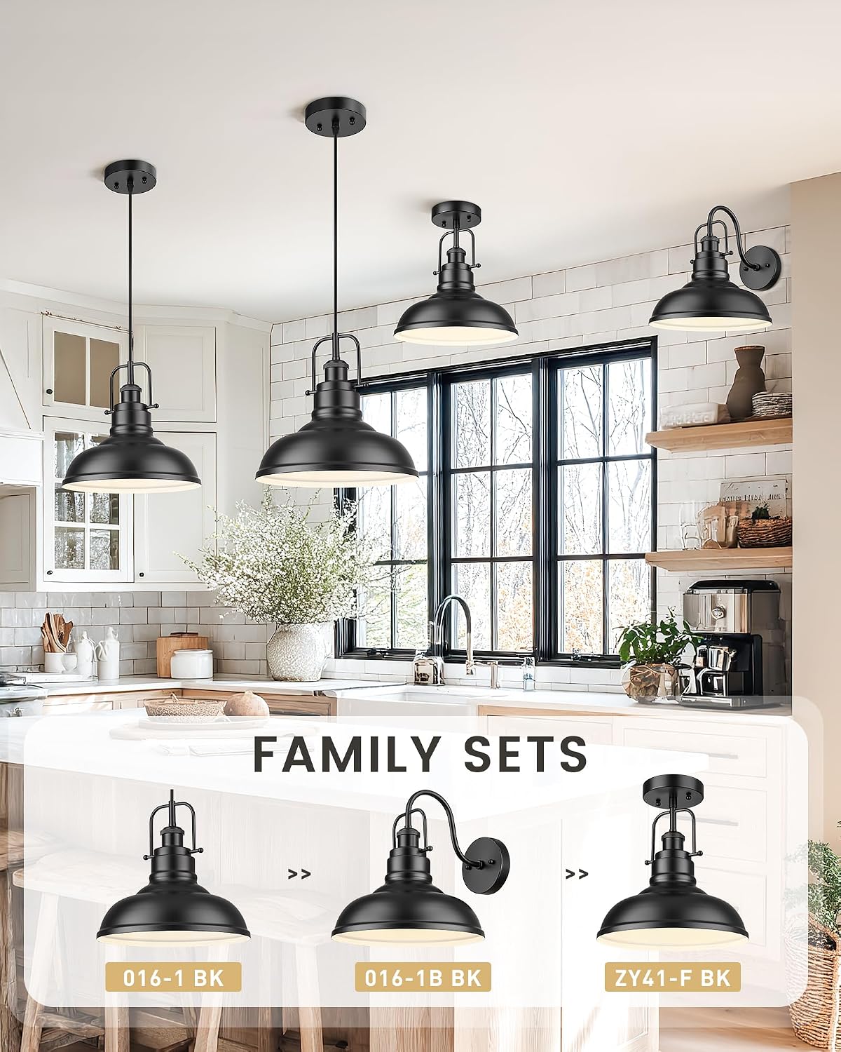 Black Metal Dome Industrial Pendant Light